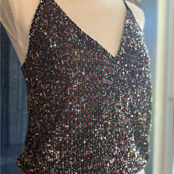 Altar'd State Black Multicolor Sequin Camisole - Picture 3 of 14